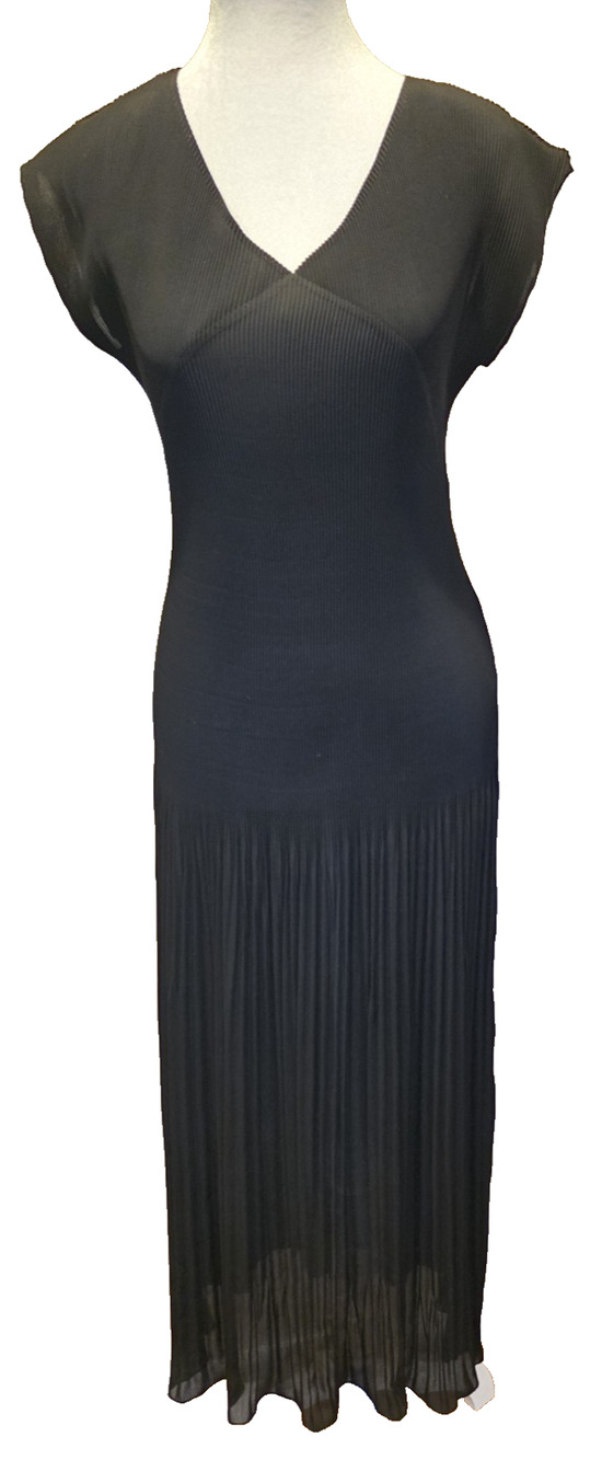 Vivienne Tam Black Pleated Tent Maxi Dress Sz 3 Avant Garde Designer Art Wear